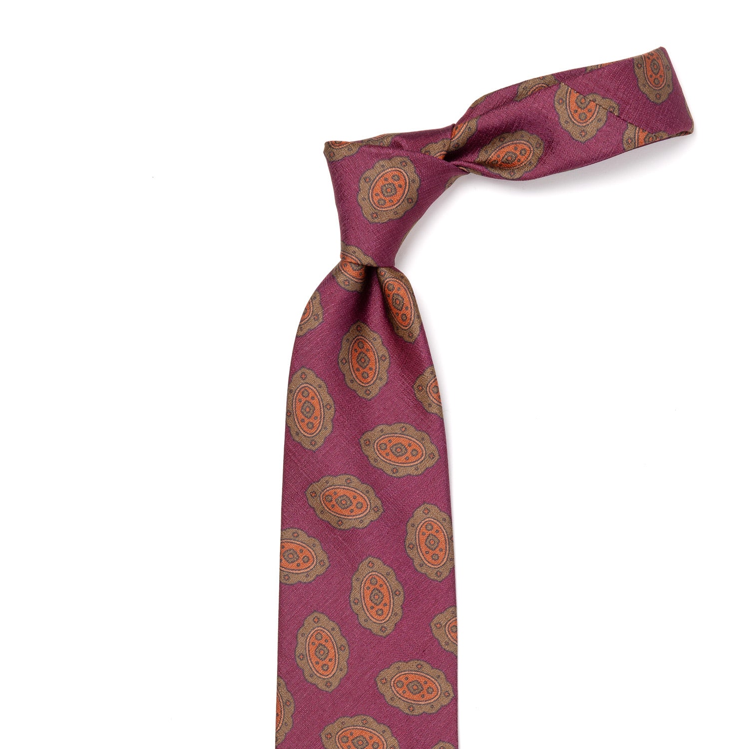 CA Archivio Storico: Tie "Nuovo Medaglioni" made of pure Silk - hand-rolled